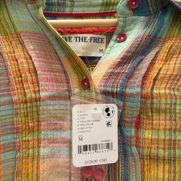 Free People We The Free Madras Top NWT * - Picture 3 of 4